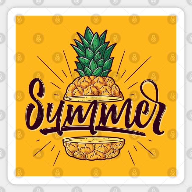 Summer and Pineapple Sticker by Katheryn's Studio